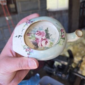 Floral Ceramic Art Piece with Pink Roses